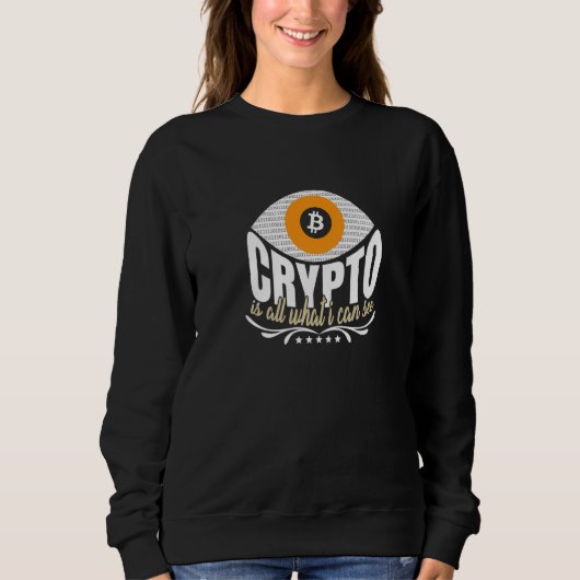 Sweatshirt Motivational Cheerful Eye Of Crypto Illustration P (Devant)