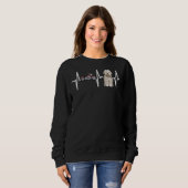 Sweatshirt Moto Coton De Tulear Heartbeat Chien (Devant entier)