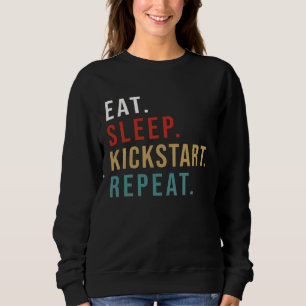Sweatshirt Moto Cross Vintage Dirt Bike Manger Sommeil Kickst