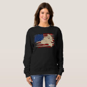 Sweatshirt Moto drapeau américain vintage Biker (Devant entier)
