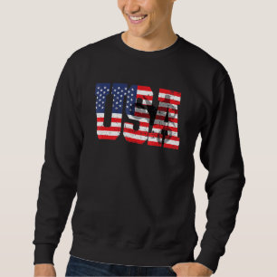 Sweatshirt Moto Rétro Dirt Vélo Silhouette American Fla
