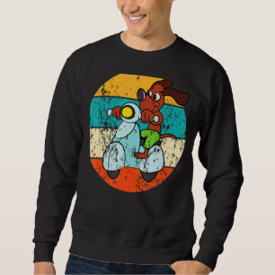Sweatshirt Moto Scooter Chien Vintage Retro