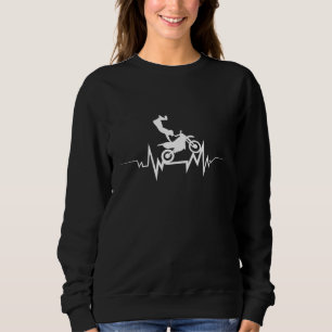 Sweatshirt Motocross Heartbeat Conception Pour Motorcycle Rid