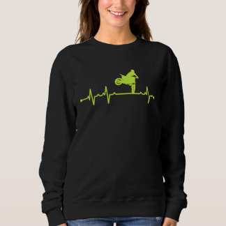 Sweatshirt Motocross Heartbeat For Motocross Biker