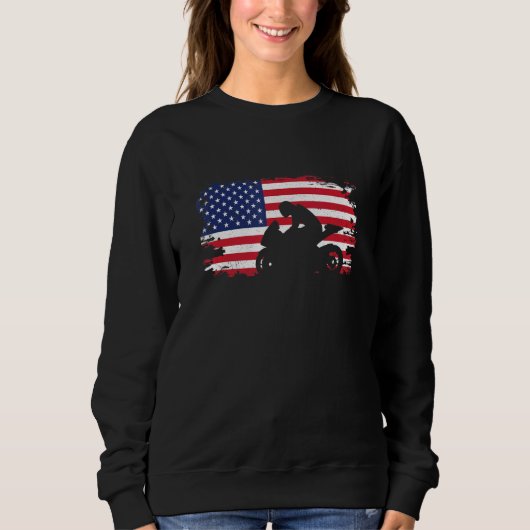Sweatshirt Motorcycle American Flag Vêtements Motorcycle (Devant)