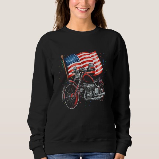 Sweatshirt Motorcycle Moker America Drapeau Patriotique Grung (Devant)