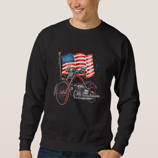 Sweatshirt Motorcycle Moker America Drapeau Patriotique Grung (Devant)