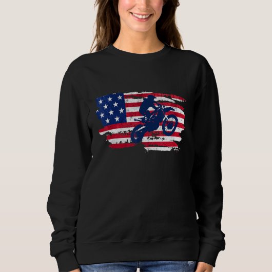 Sweatshirt Motorcycle Proud Biker Amérique Drapeau Patriotiqu (Devant)