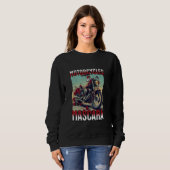 Sweatshirt Motorcycles And Mascara Roses Funny Motorbiker Gir (Devant entier)