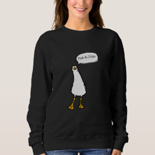 Sweatshirt Mouette en colère Fish & Chips Oiseau effronté