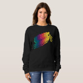 Sweatshirt Mountain Biking Women Rainbow MTB (Devant entier)
