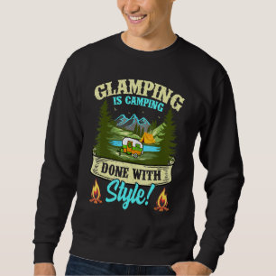 Sweatshirt Mountain Retro Glamping Est Le Camping Fait Avec S
