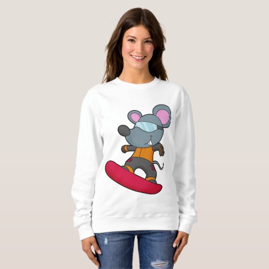 Sweatshirt Mouse as Snowboarder (Devant entier)