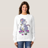 Sweatshirt Mouse at Ice hockey with Ice hockey stick (Devant entier)