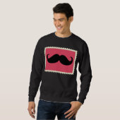 Sweatshirt Moustache noire drôle (Devant entier)