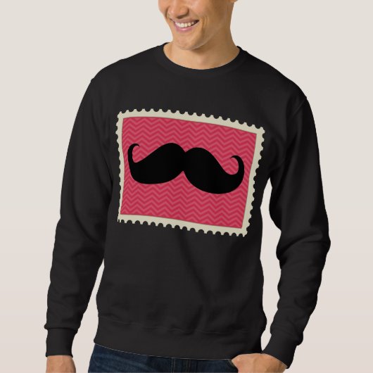 Sweatshirt Moustache noire drôle (Devant)