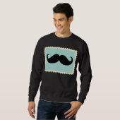 Sweatshirt Moustache noire drôle 2 (Devant entier)