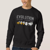 Sweatshirt Mouton d'évolution de pop-corn drôle (Devant)