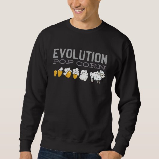 Sweatshirt Mouton d'évolution de pop-corn drôle (Devant)