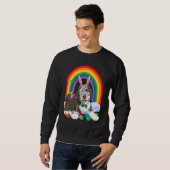 Sweatshirt Mouton mignon Sheepadoodle Joyeuses Pâques Lapin C (Devant entier)
