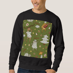 Sweatshirt Moutons de Noël : Illustration Vintage animale.
