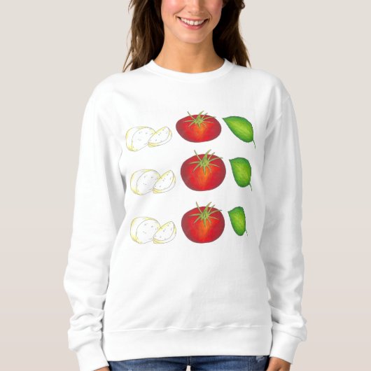 Sweatshirt Mozzarella Tomato Basil Alimentation italienne Vie (Devant)