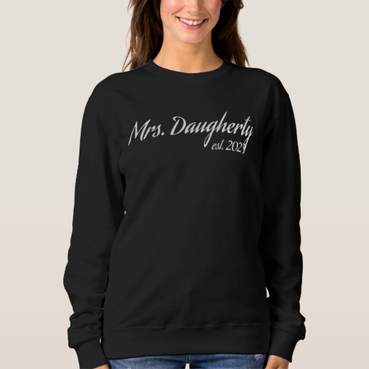 Sweatshirt Mrs DAUGHERTY 2023 new bride bridal shower wedding (Devant)