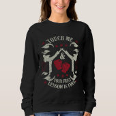 Sweatshirt Muay Thai Fighters Touch Me & Your First Lesson Is (Devant)