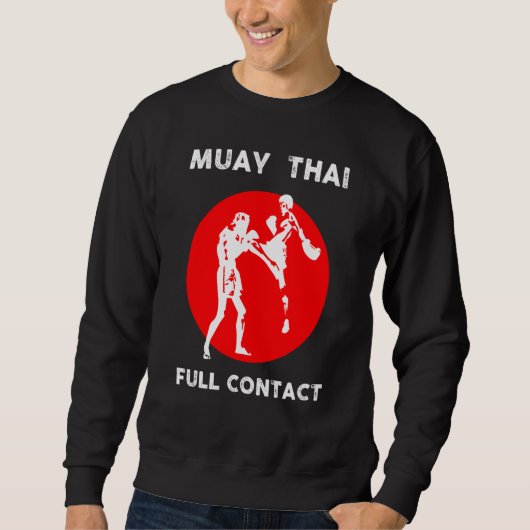 Sweatshirt Muay Thai  Retro Kickboxing Boxing (Devant)