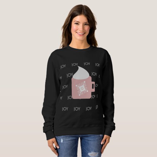 Sweatshirt Mug de Noël Flocon de Neige Joie Hiver (Devant entier)