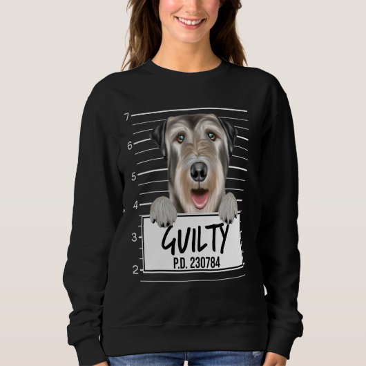 Sweatshirt Mugshot de l'Irish Wolfhound Chien Coupable (Devant)