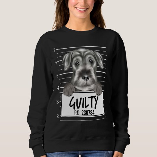 Sweatshirt Mugshot de Schnauzer Standard Chien Coupable (Devant)