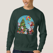 Sweatshirt **“Multi-Santa Christmas Fun – 3D Cartoon Transpar (Devant)