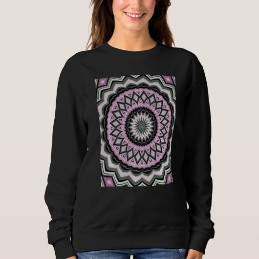 Sweatshirt Multicolored Symmetrical Circle Pattern Pink Tones (Devant)