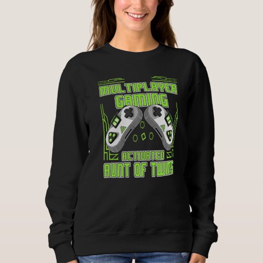 Sweatshirt Multiplayer Gaming Aunt Of Twins Video Gamer Women (Devant)