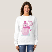 Sweatshirt Muñeco de nieve rosa|Fría pero chic! (Devant entier)