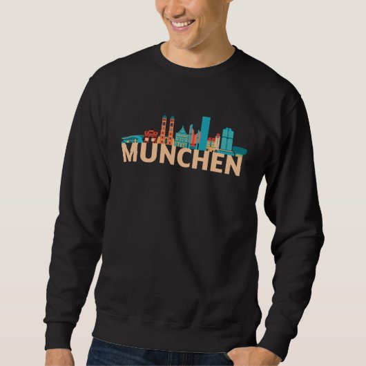 Sweatshirt Munich Germany City Skyline Silhouette Outline Ske (Devant)