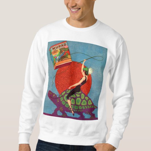Sweatshirt Murad cigarettes dame équitation tortue géante (Devant)