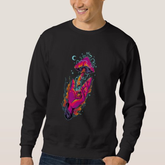 Sweatshirt Mushroom Hand with Mushroom Foraging EDM Mushroom (Devant)