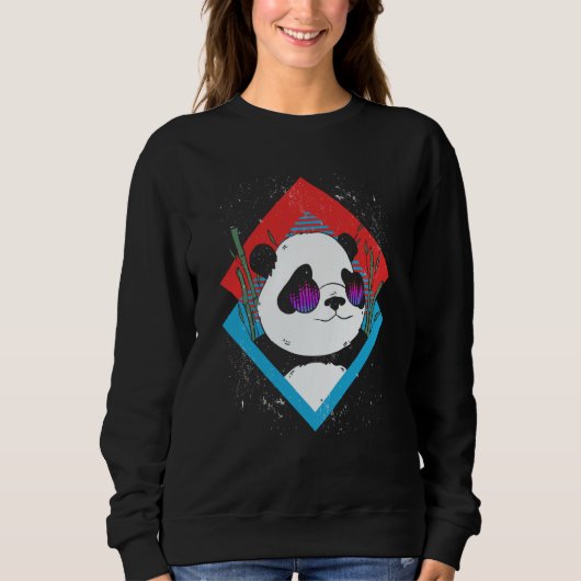 Sweatshirt Music Equalizer DJ Rave Party Musican Panda (Devant)