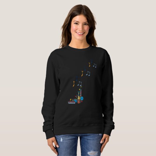 Sweatshirt Musical Instruments And Musical Notes (Devant entier)