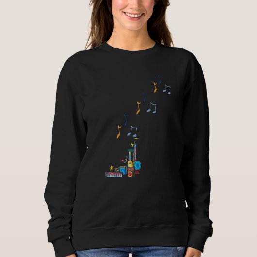 Sweatshirt Musical Instruments And Musical Notes (Devant)