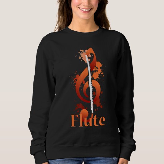 Sweatshirt Musical Note Flute Flutist Musician (Devant)