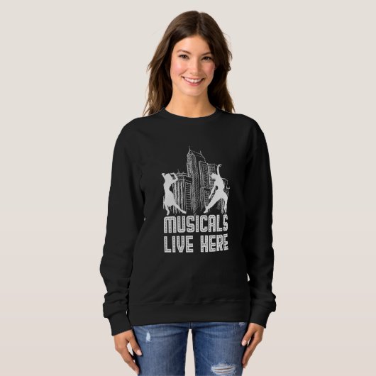 Sweatshirt Musicals Lives Here  White (Devant entier)