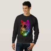 Sweatshirt Musique colorée Casque casquette Raver Animal (Devant entier)