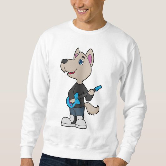 Sweatshirt Musique de guitare musicienne de chien (Devant)