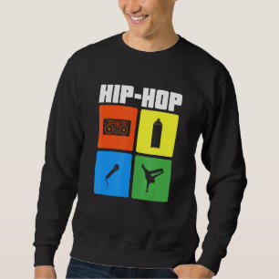 Sweatshirt Musique Hip hop Old Retro School Rap Danse Dj
