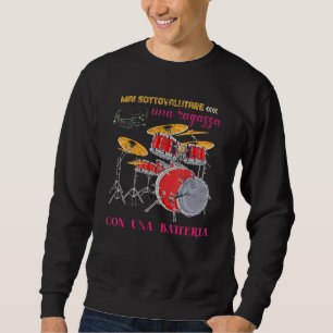 Sweatshirt Musique Ne Sous-Estime Jamais Une Fille Avec Batte