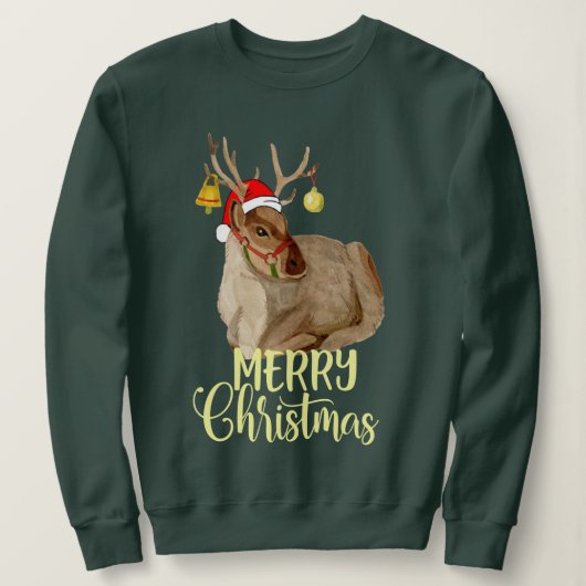 Sweatshirt Musique Reindeer Rudolph Joyeux Noël drôle (Design devant)