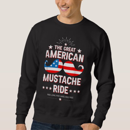 Sweatshirt Mustache Rides présente (Devant)